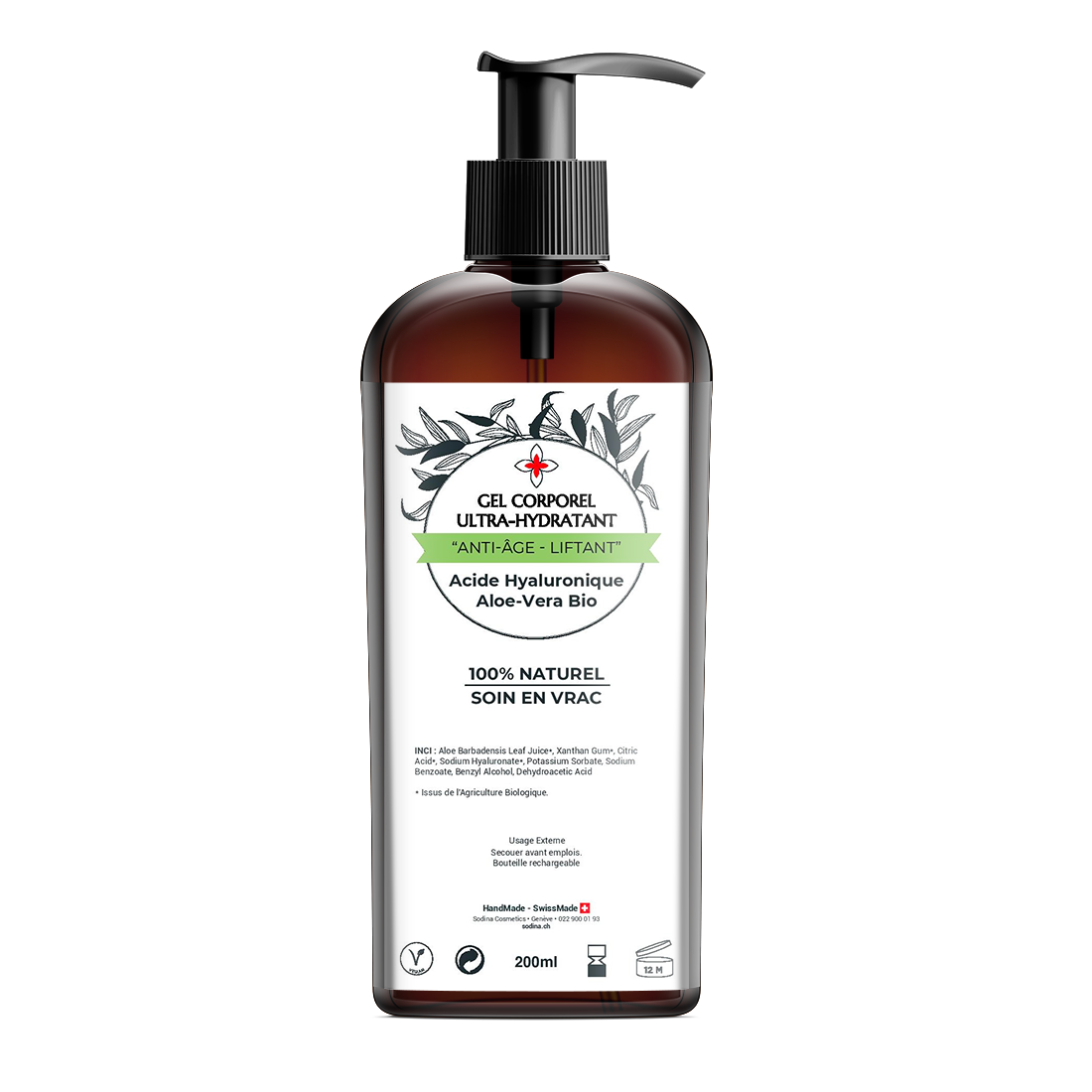 Ultra-feuchtigkeitsspendendes Körpergel – pflanzliche Hyaluronsäure